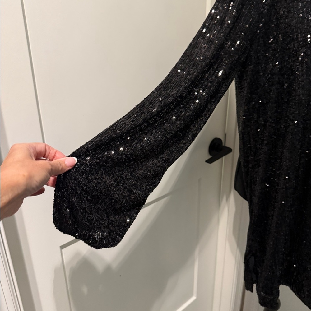 NWT Lilly Pulitzer Black Sequin Long Sleeve Romper - Nicoline - Picture 7 of 7